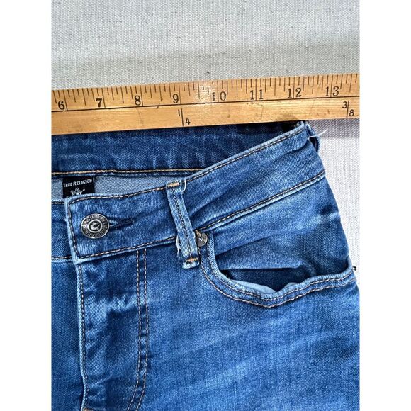 True Religion Women's 27 Jennie Curvy Mid Rise‎ Skinny Distressed Denim Jean - Picture 4 of 11